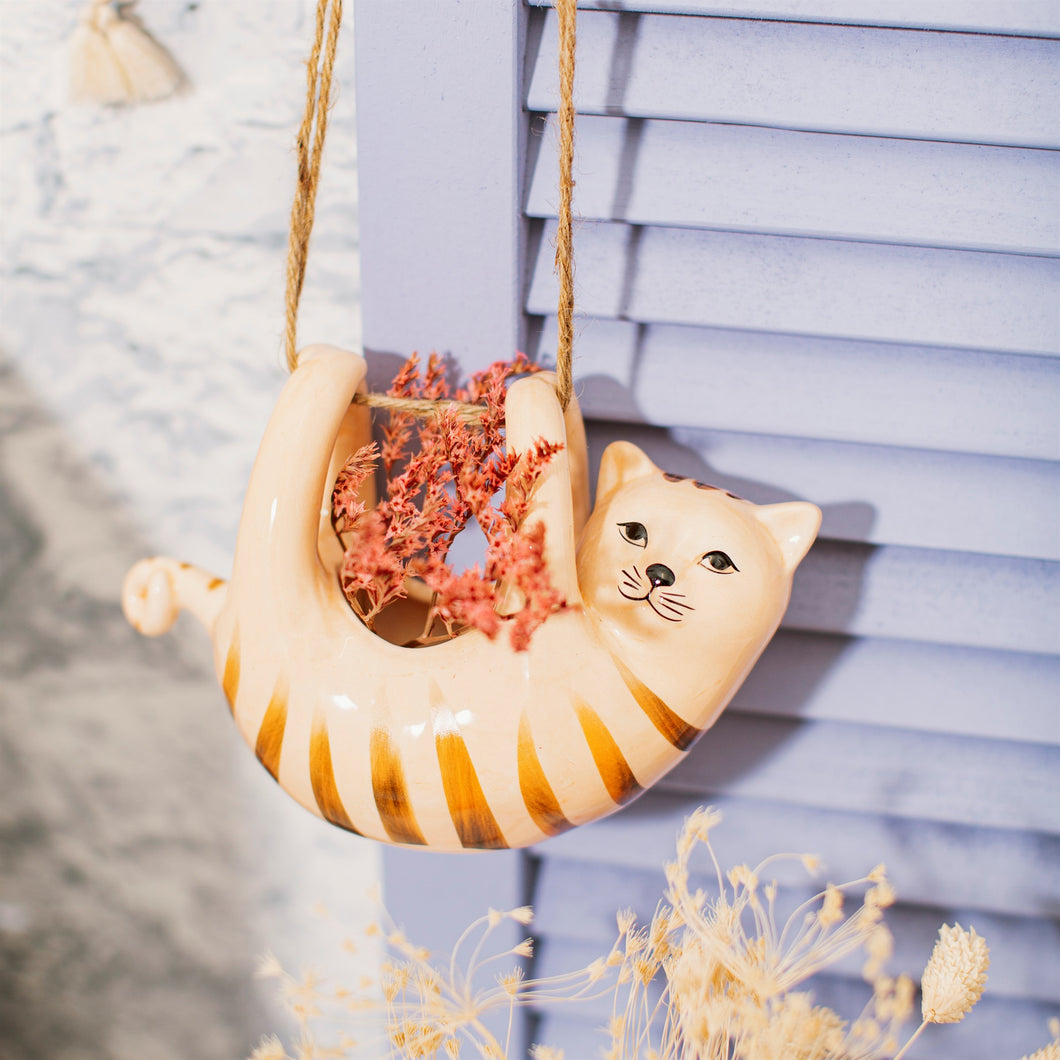 Cat Hanging Planter