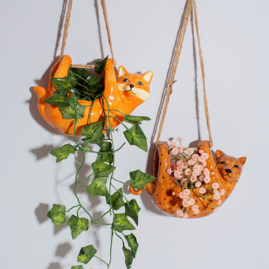 leopard hanging planter Leopard Hanging Planter | Sass&Belle