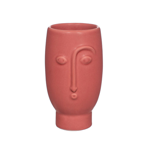 vaas gezicht roze mat vase face bloempot pot planter