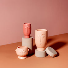 Load image into Gallery viewer, Face Vase - Matt Pink
