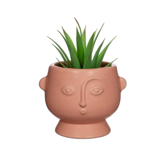 Roze Pot met Gezicht - Small
