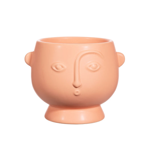 Roze Pot met Gezicht - Large