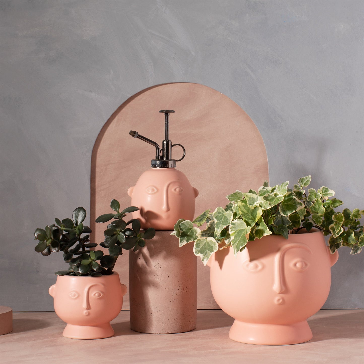 Roze Pot met Gezicht - Large