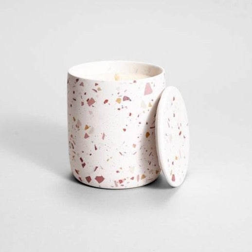 Medio Kaars/Pot - Bordeaux Terrazzo