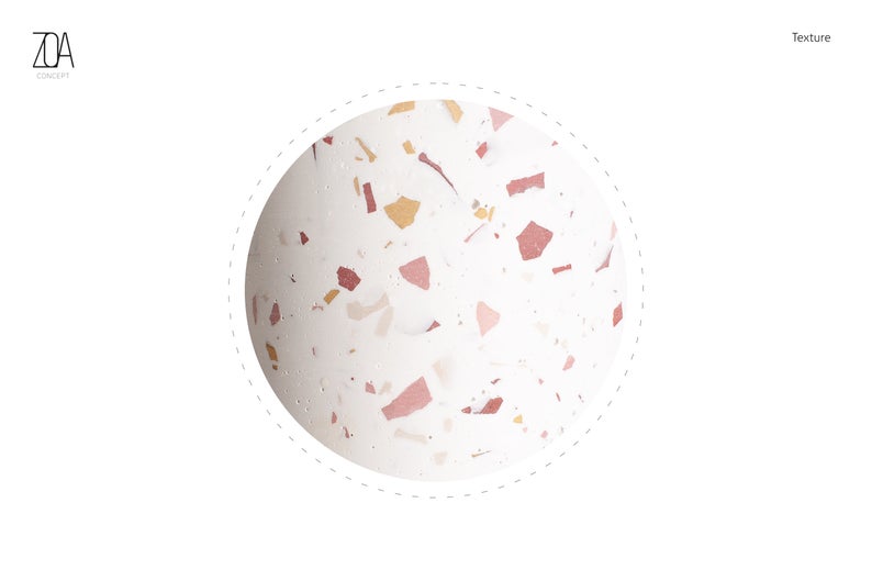 Medio Kaars/Pot - Bordeaux Terrazzo