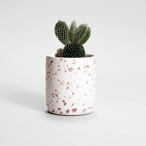 Medio Kaars/Pot - Bordeaux Terrazzo