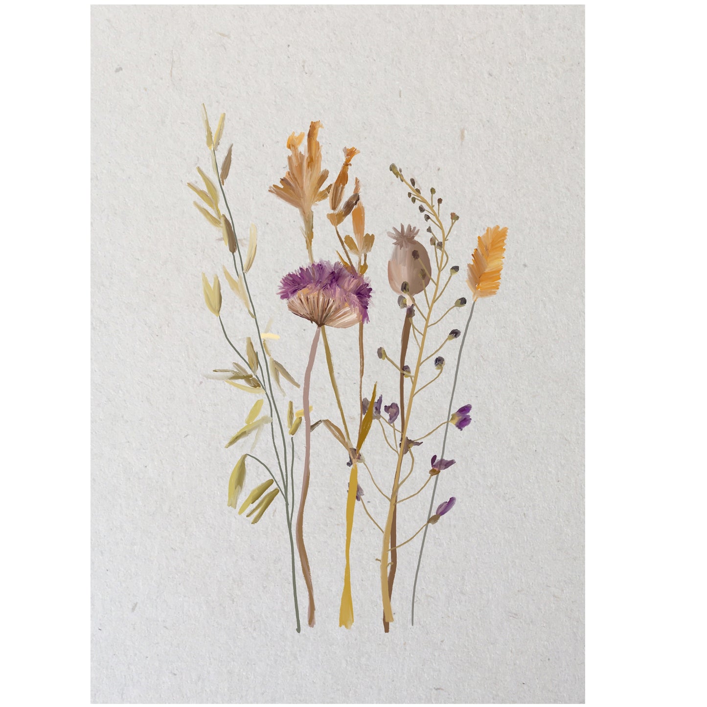 wenskaart gedroogde bloemen