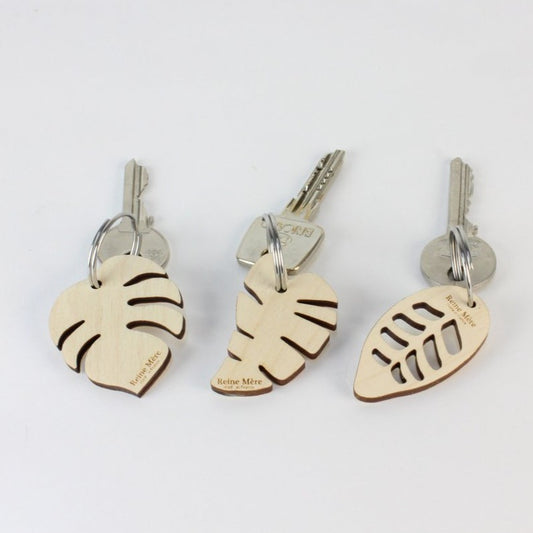 Sleutelhanger - Monstera Hout