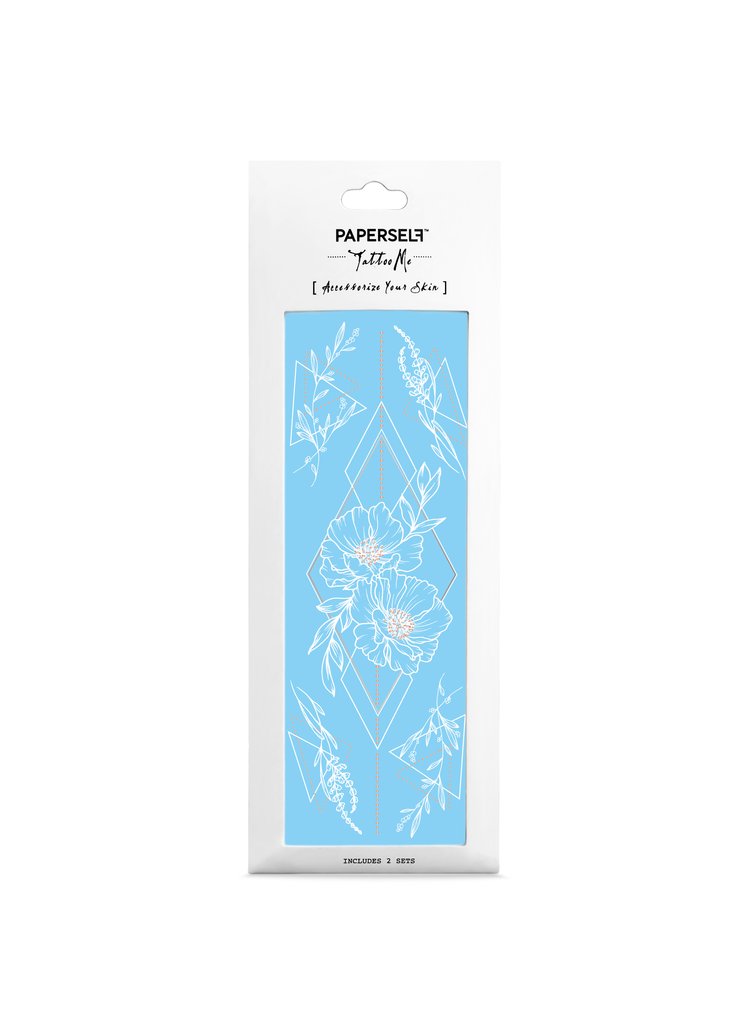 Tattoo - Geometrische Bloemen Wit 1