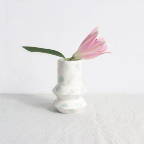 Geo Vaas - Blauw & Wit