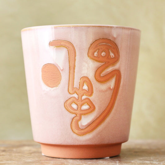 Terracotta Gezicht Potje - Groot