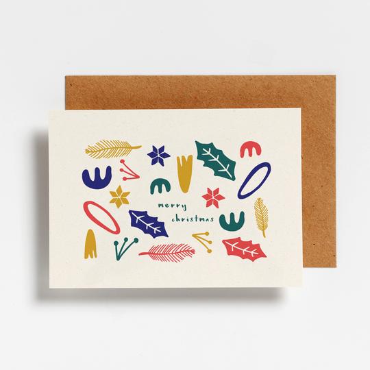Card - Merry Christmas Plants