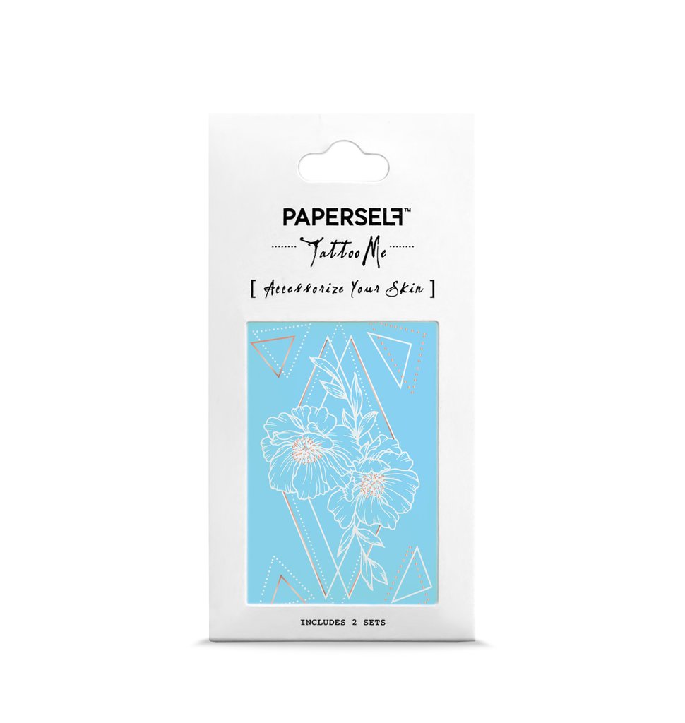 Tattoo - Mini Geometrische Bloemen Wit