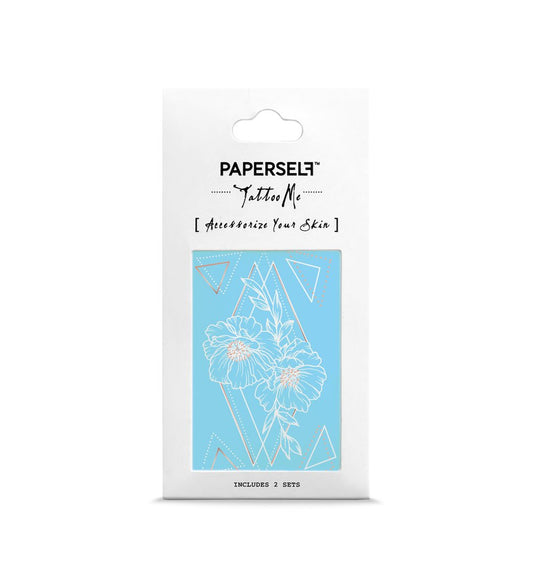 Tattoo - Mini Geometrische Bloemen Wit