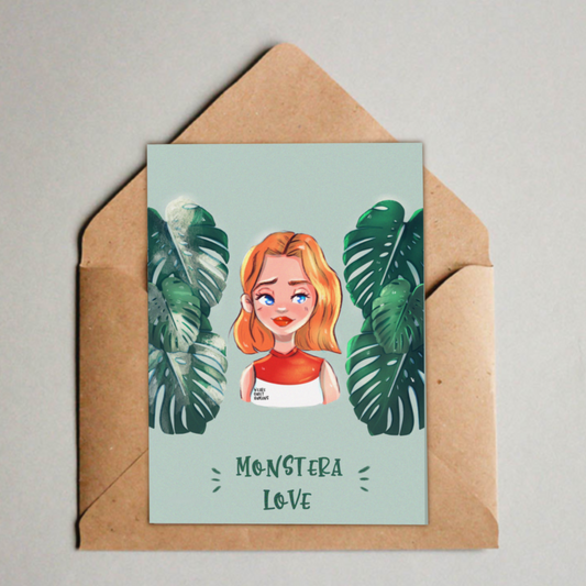 Postkaart - Monstera Love