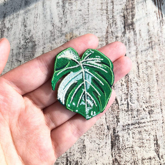 iron on patch - monstera variegata