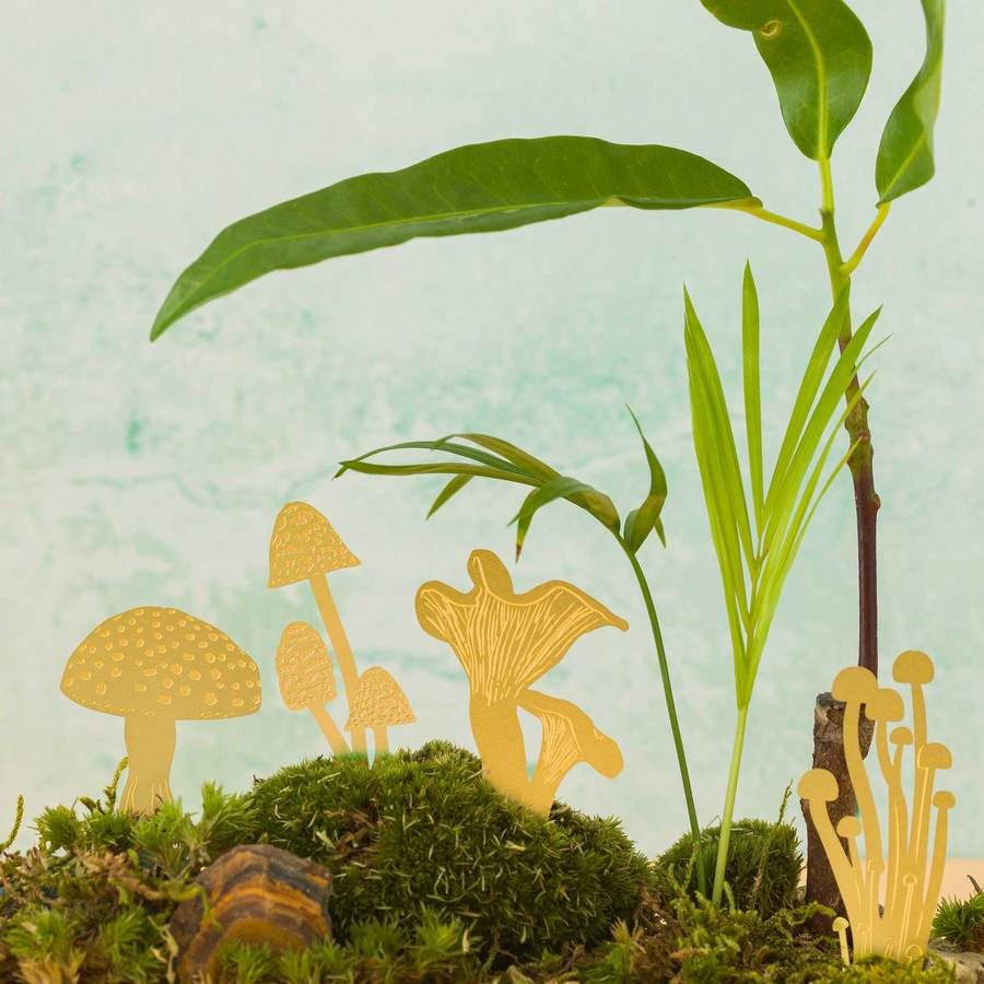 Mini Paddenstoelen Set - Messing