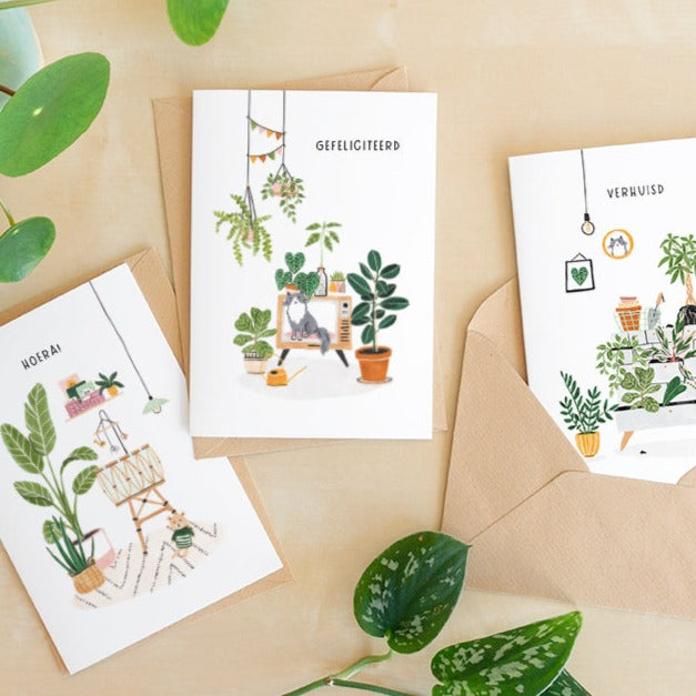 3 Groene Wenskaarten - NL