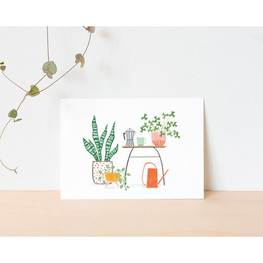 Postkaart - Planten en Koffie