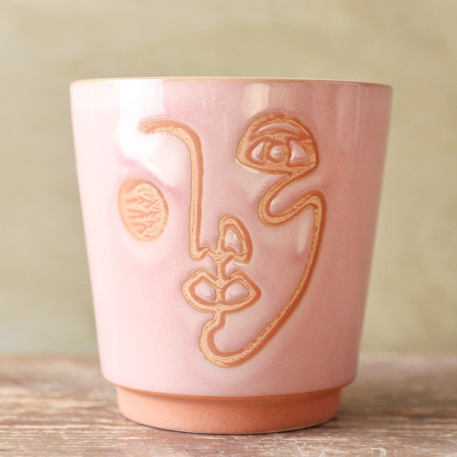 Terracotta Gezicht Potje - Klein