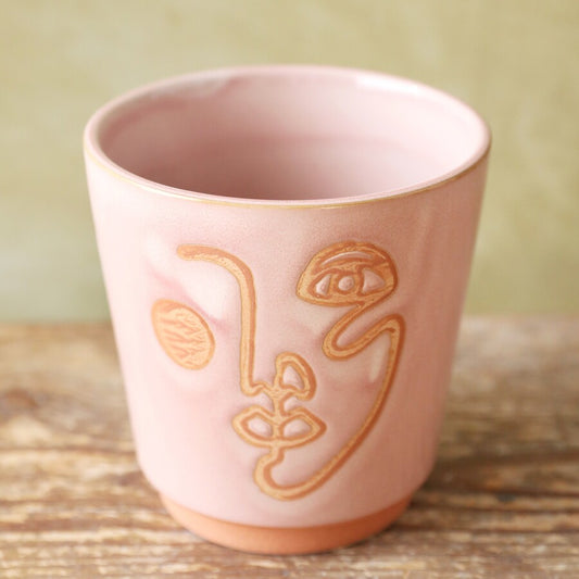 Terracotta Gezicht Potje - Klein