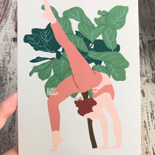 Postkaartje - Fiddle Leaf Tree Yoga