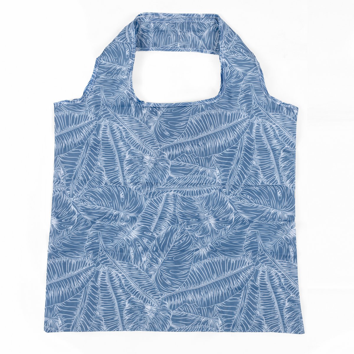 Foldable Shopper - Blue Leaves