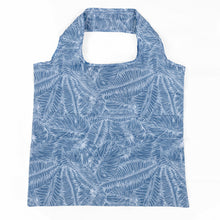 Load image into Gallery viewer, Foldable Shopper - Blue Leaves
